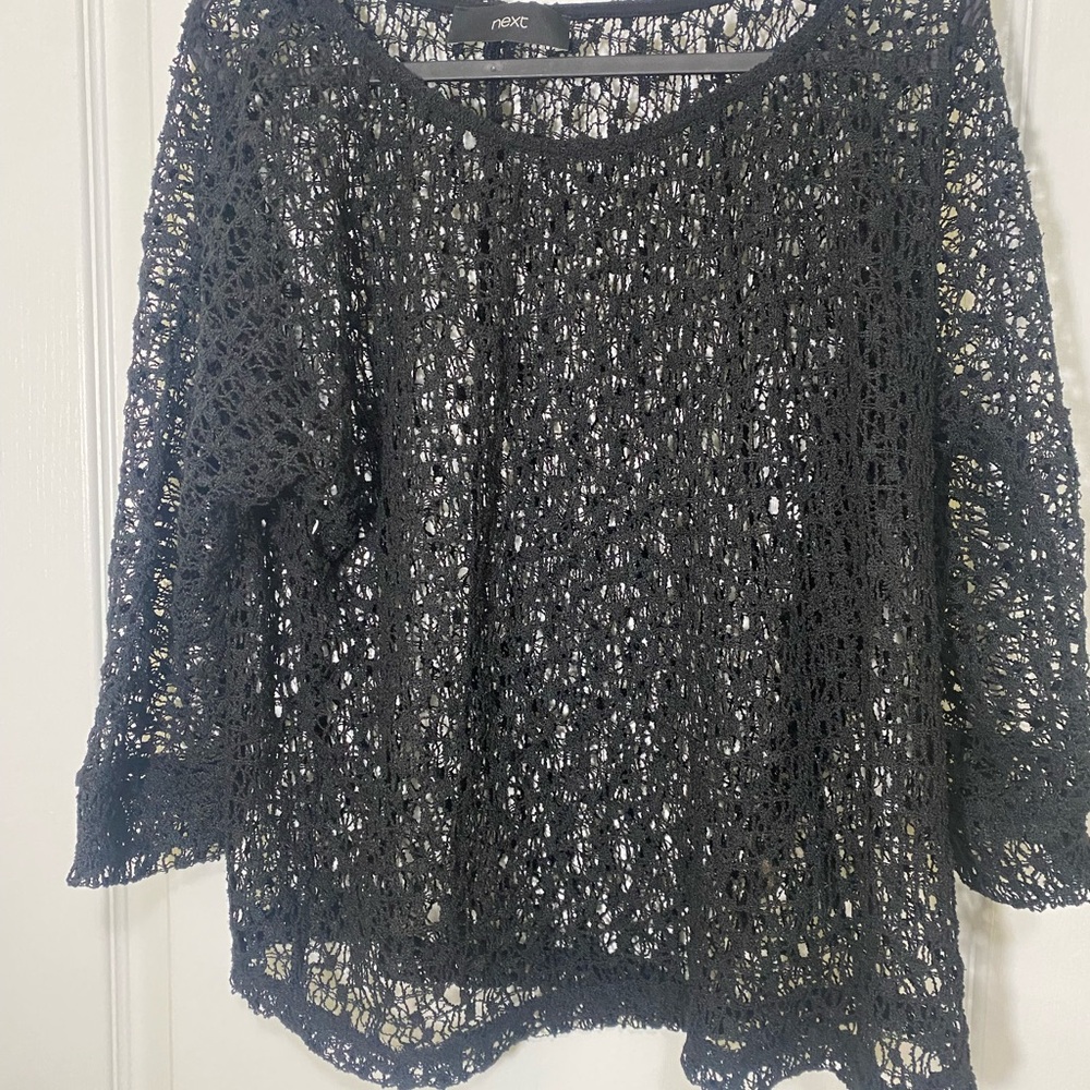 Women's Black Crochet Blouse | Women’s Beach Crochet Top | Summer Vacation Top